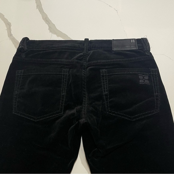 BCBGmaxazria black velvet pants with Leg Zipper size 26 - Picture 3 of 13